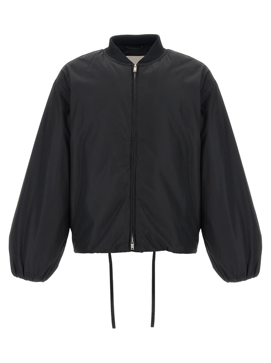 Black Polyester Bomber