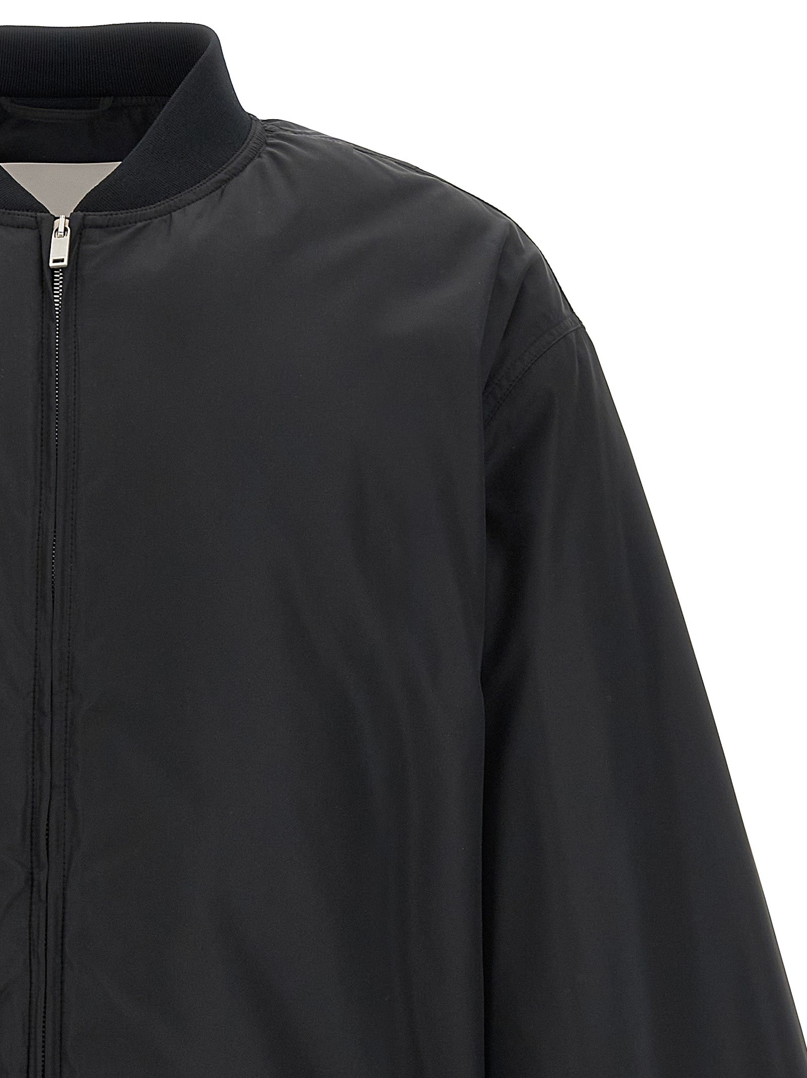 Black Polyester Bomber