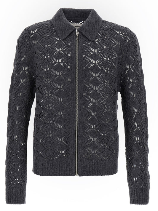 Gray Virgin Wool Cardigan