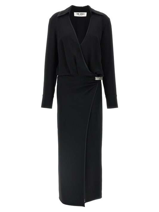 Black Marabou Midi Dress
