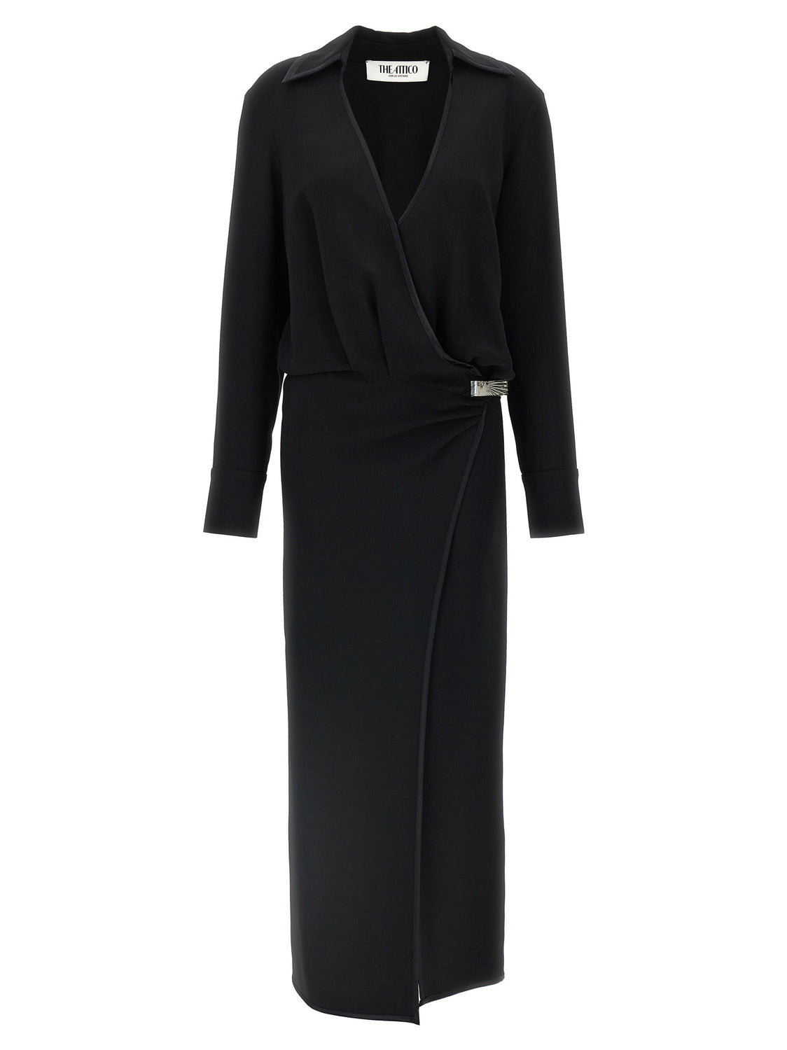 Black Marabou Midi Dress
