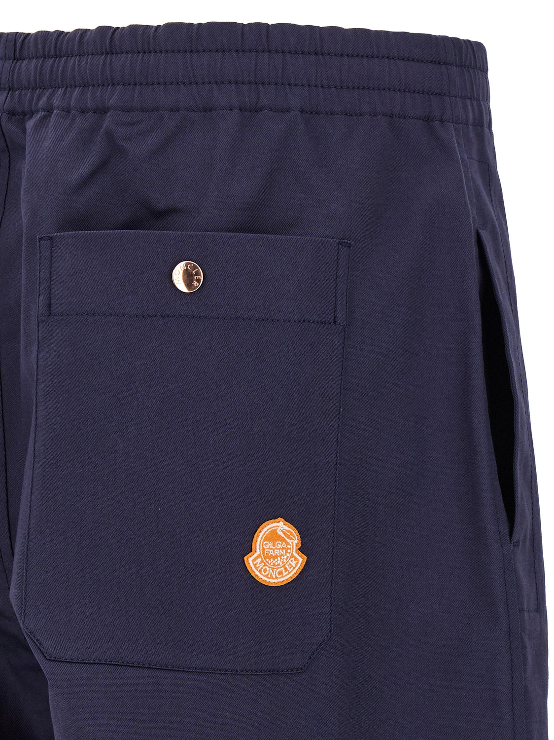 Blue Cotton Casual Pants