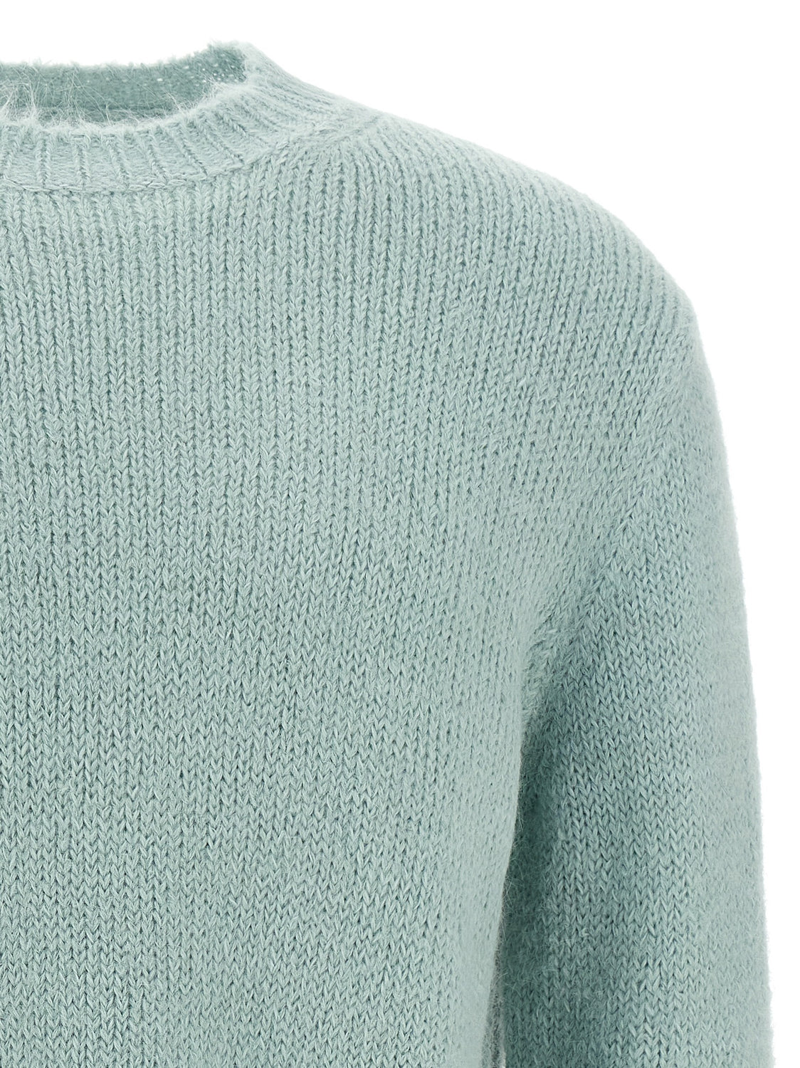 Blue Alpaca Leather Cardigan