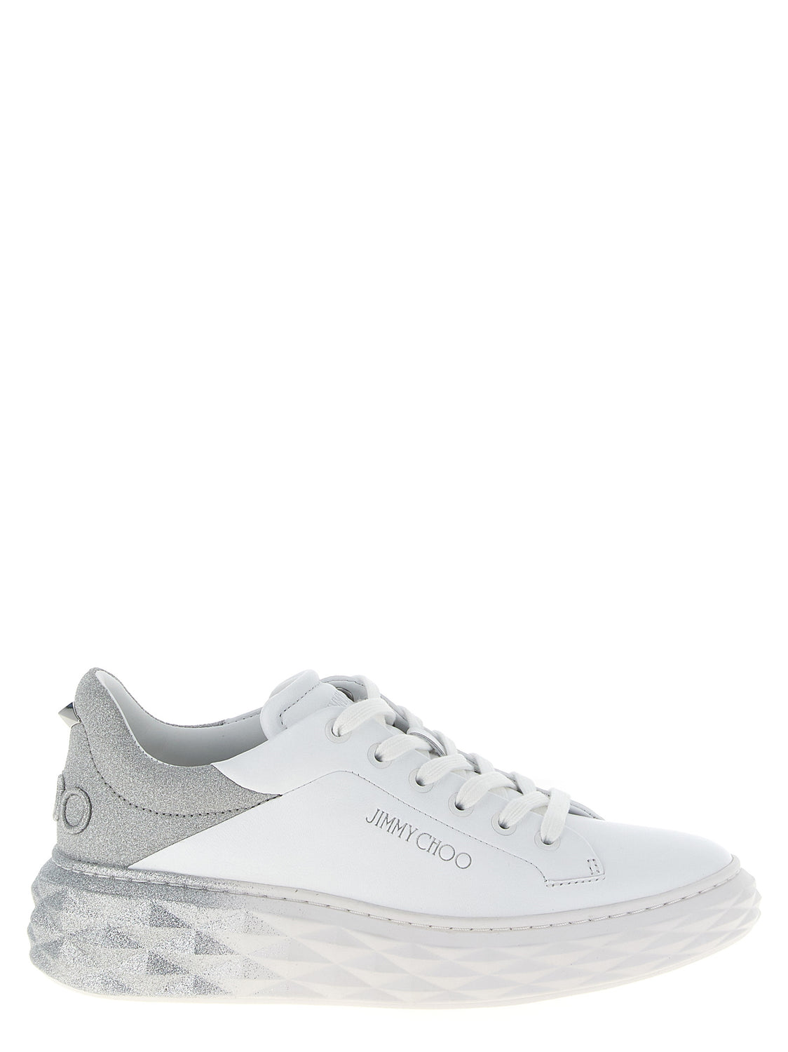 Silver Leather Chunky Sneakers