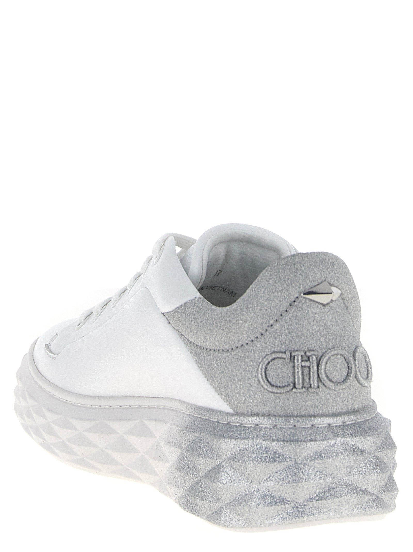 Silver Leather Chunky Sneakers