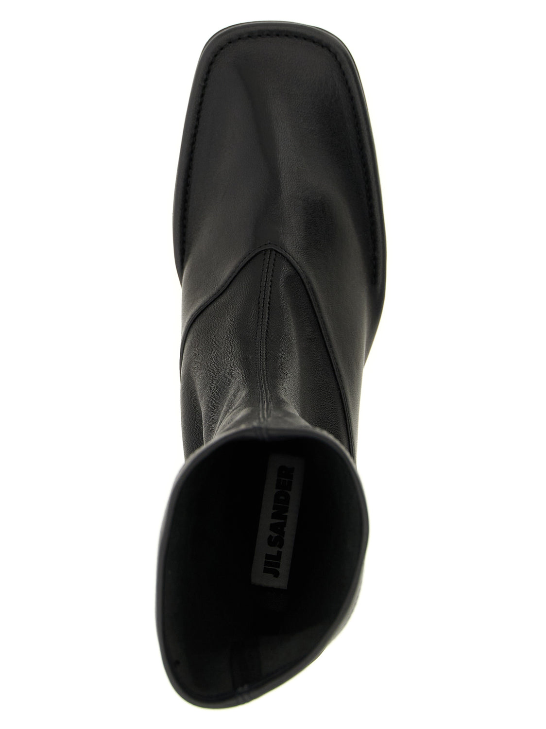 Black Lamb Leather Ankle Boots