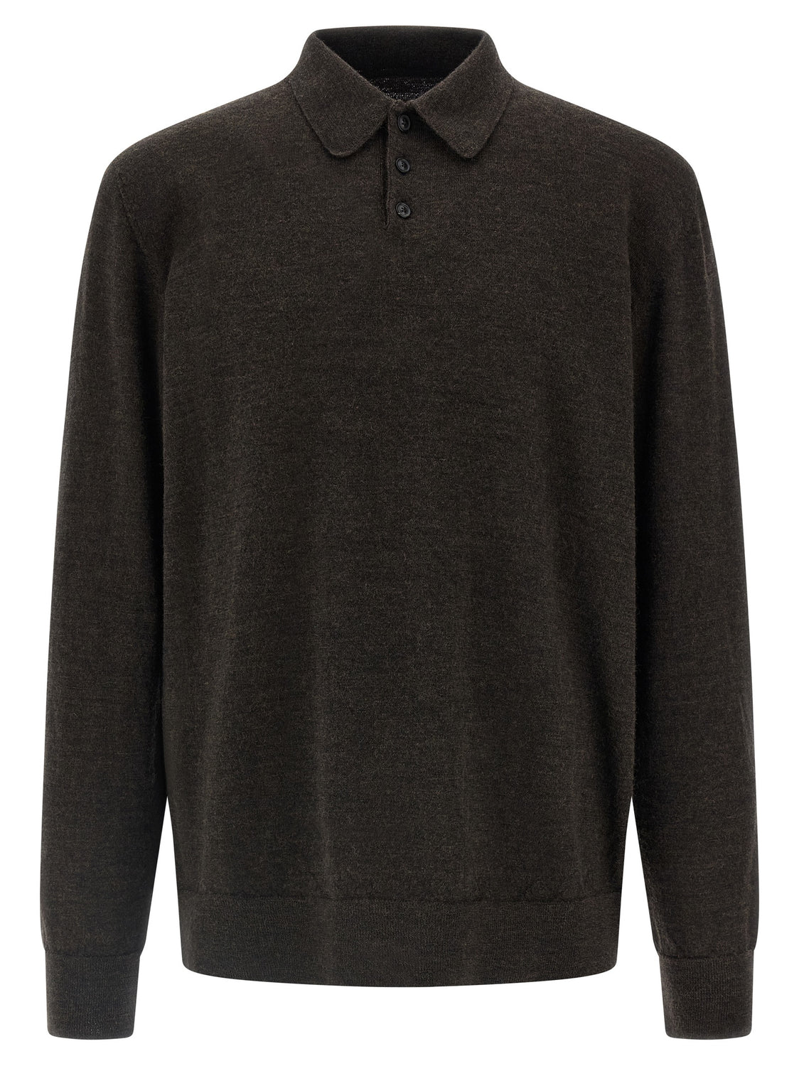 Brown Wool Polo Shirt