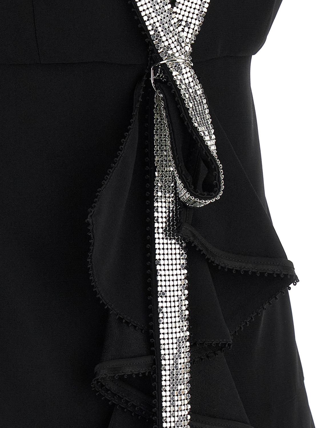 Black Viscose Short Dress
