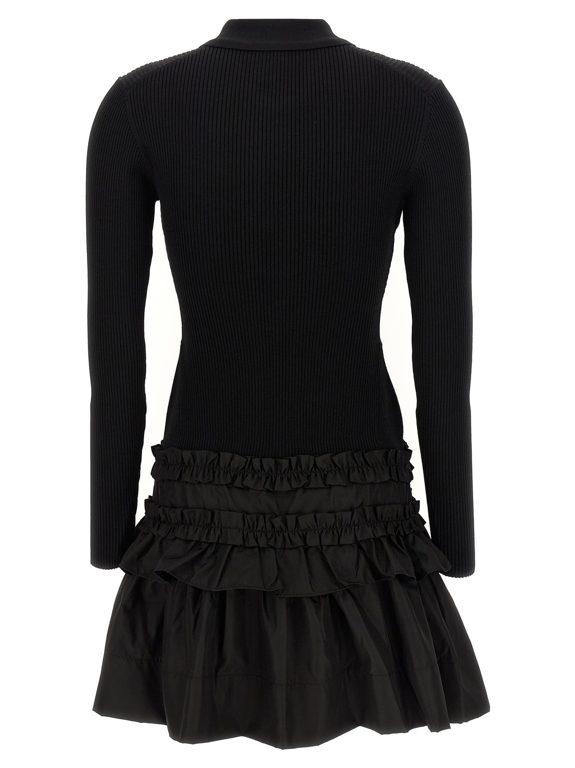 Black Viscose Short Dress