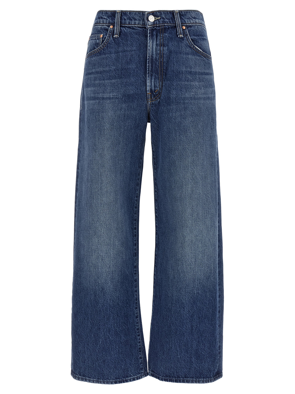 Blue Cotton Flared Jeans