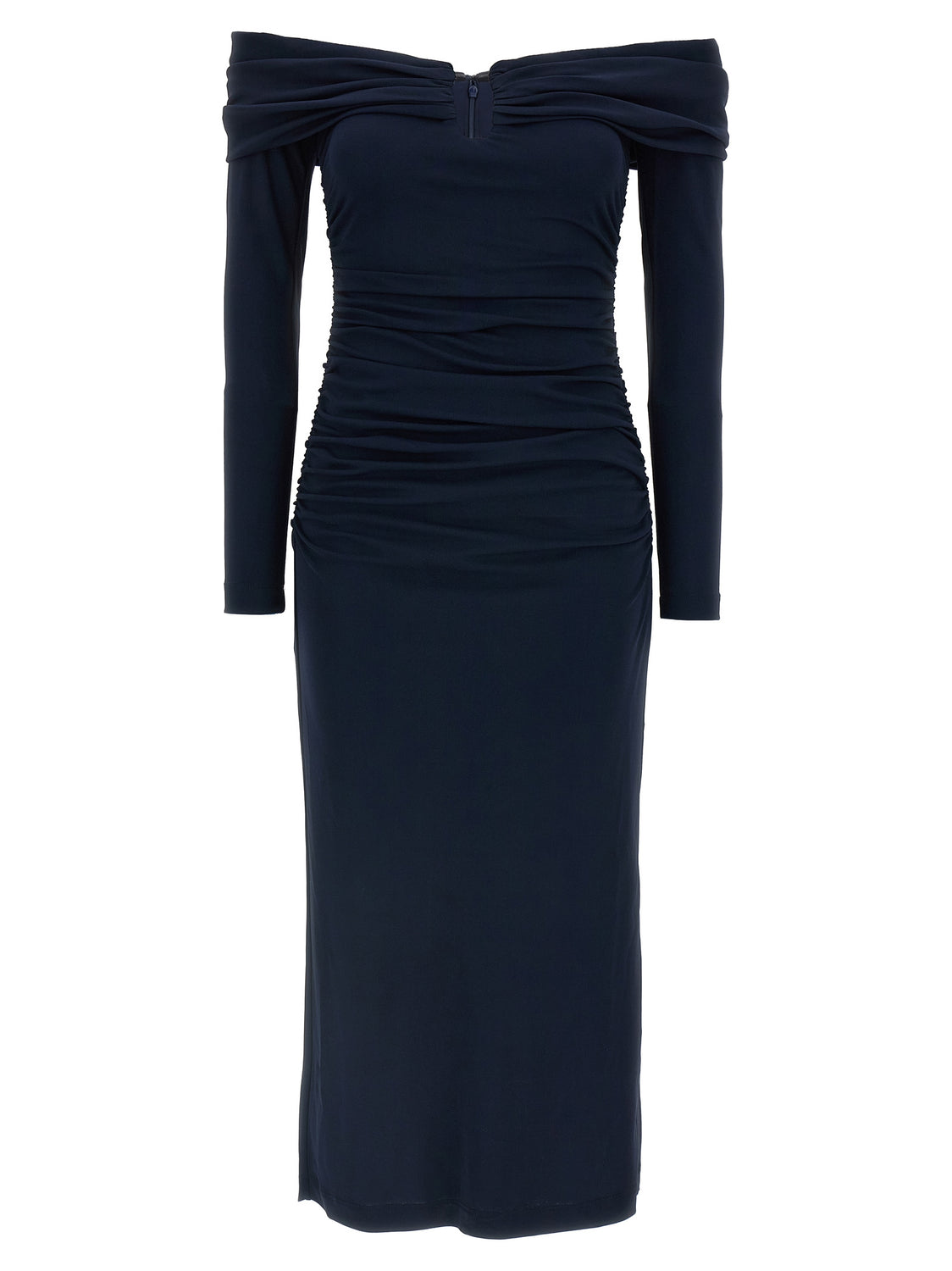 Blue Marabou Midi Dress