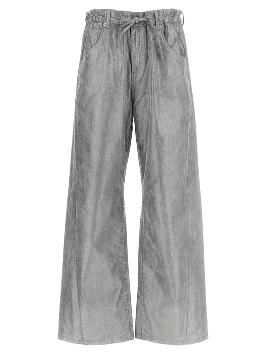 Silver Cotton Jeans Denim