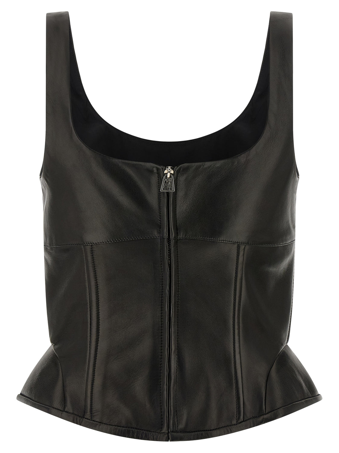 Black Lamb Leather Tank Tops