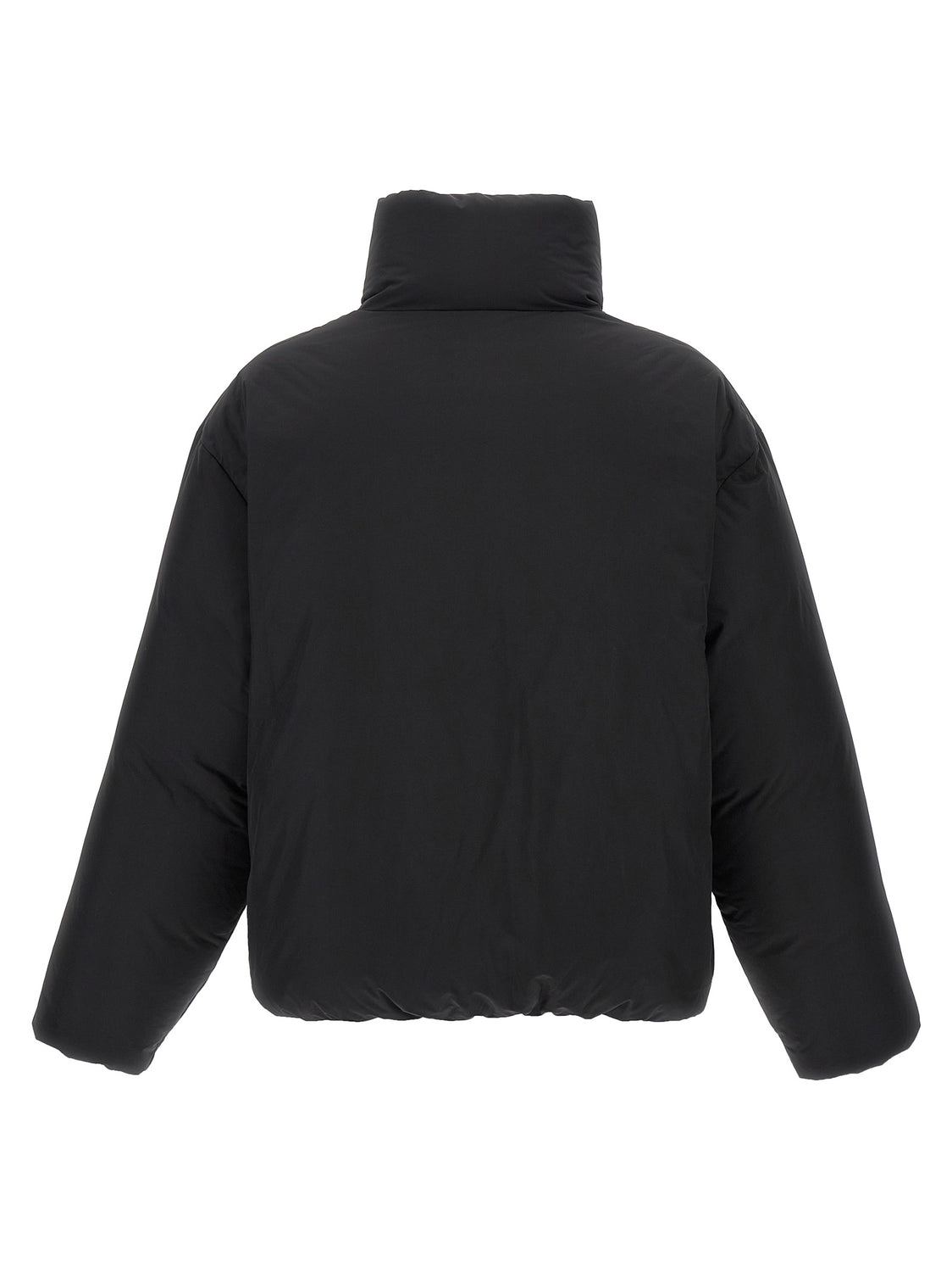 Black Polyester Full-Length Jacket
