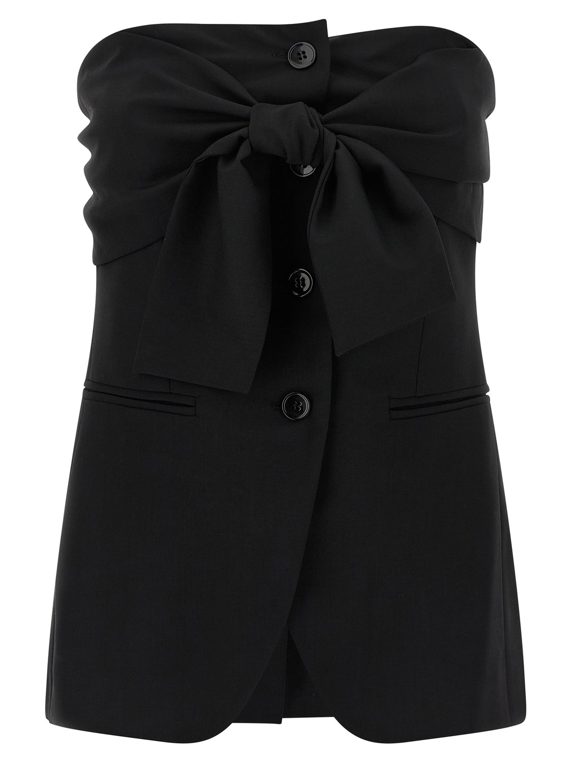 Black Virgin Wool Tank Tops