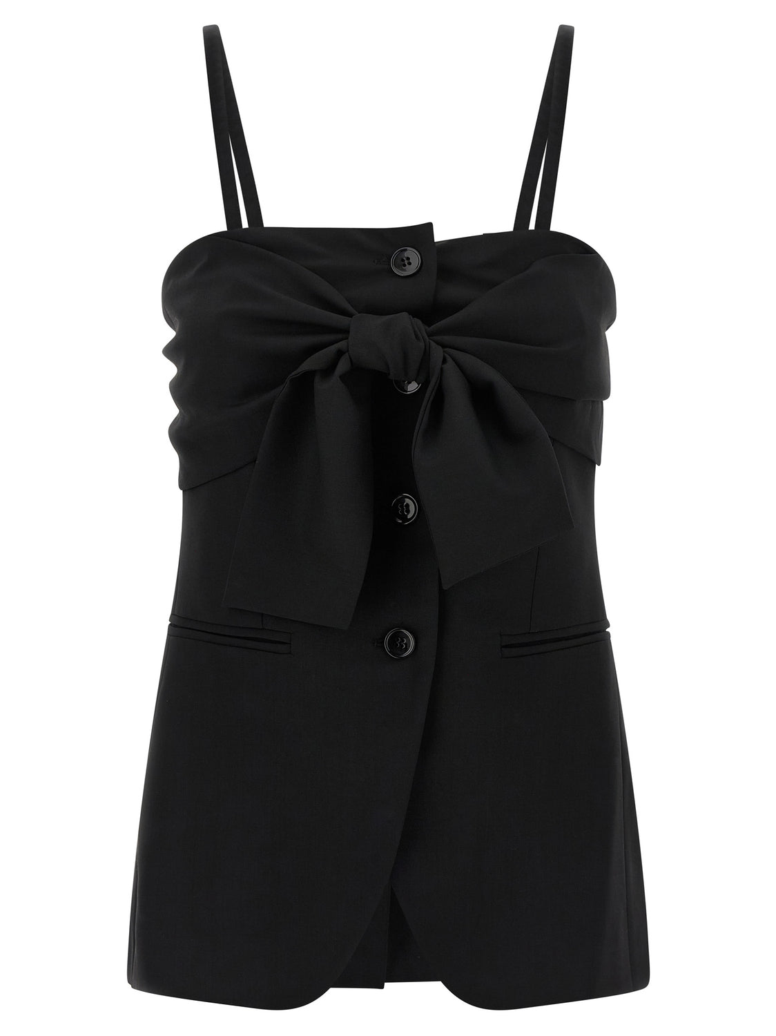 Black Virgin Wool Tank Tops