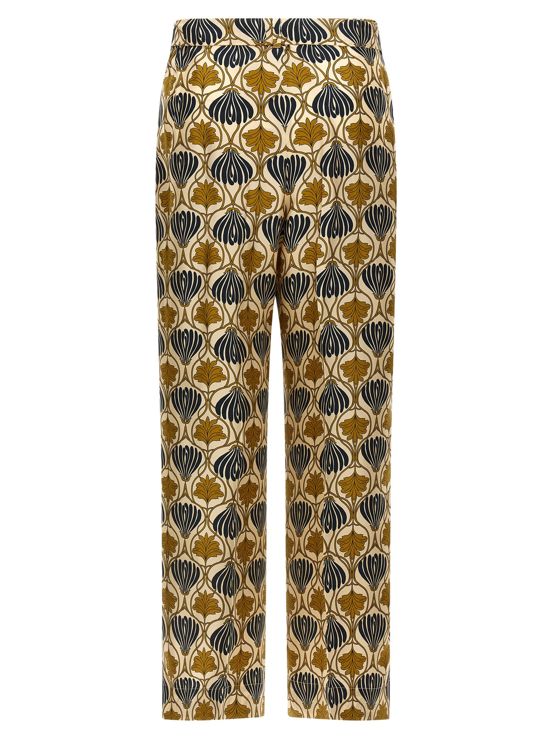 Bicolor Silk Casual Pants