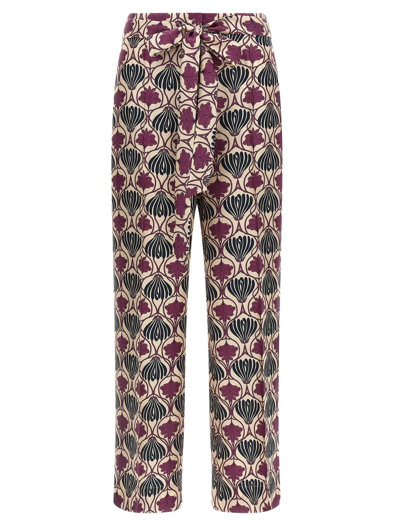 Purple Silk Casual Pants