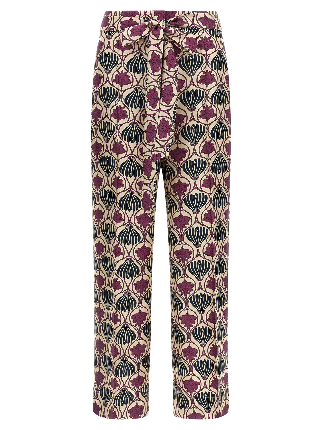 Purple Silk Casual Pants