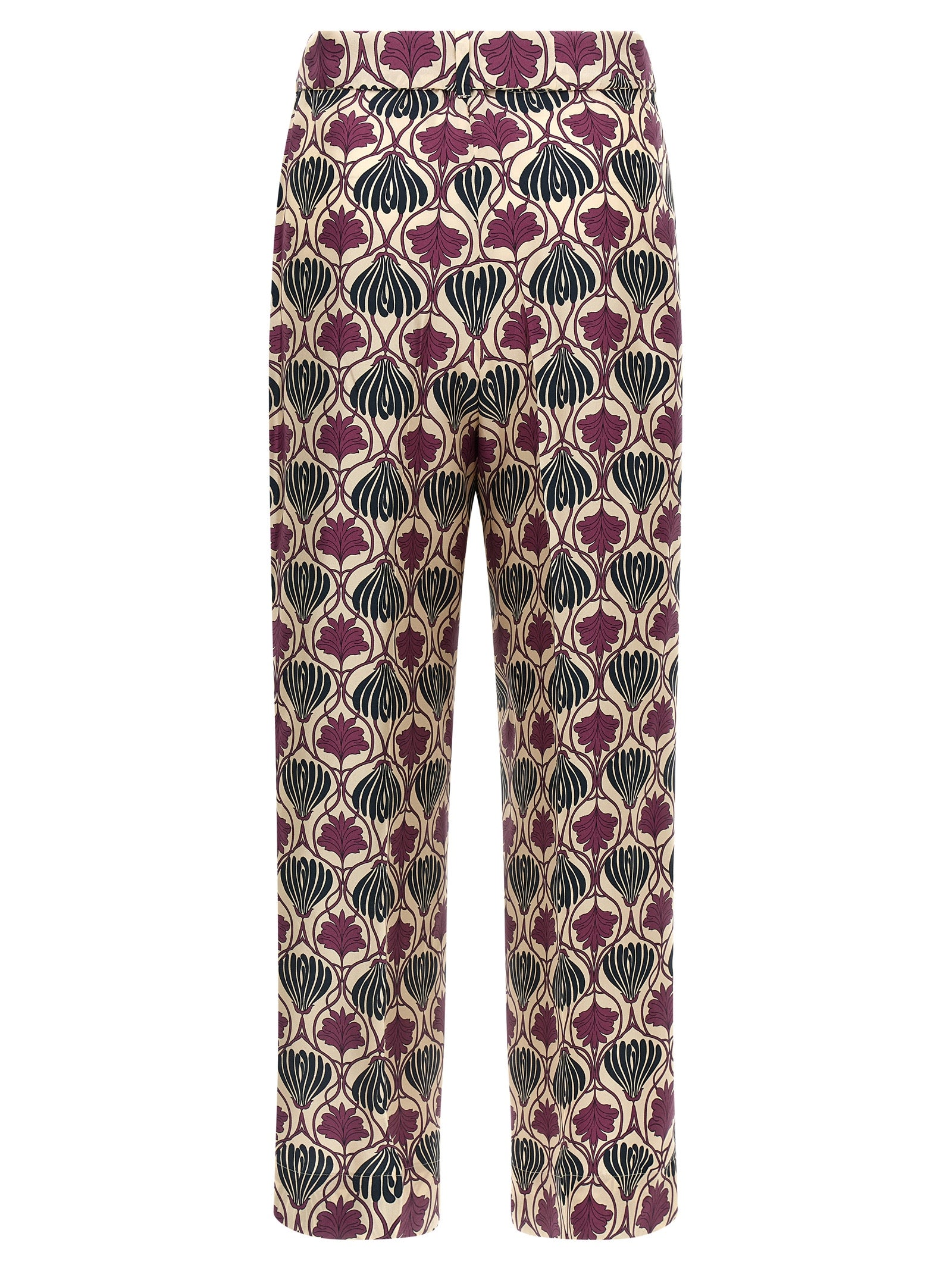Purple Silk Casual Pants