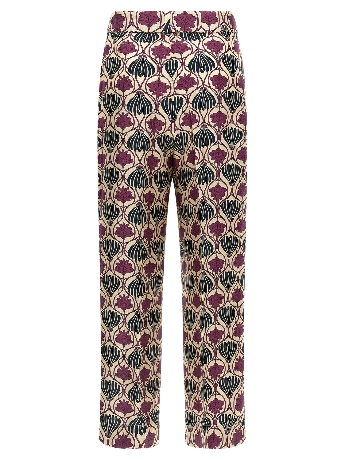 Purple Silk Casual Pants