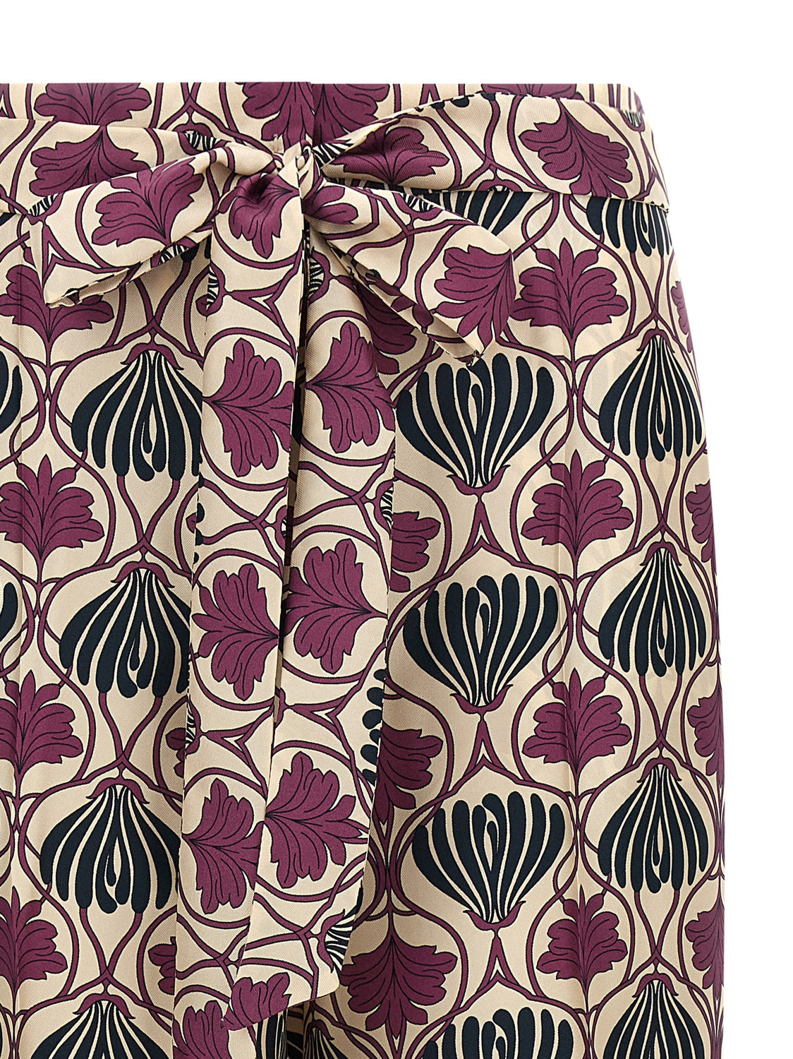 Purple Silk Casual Pants