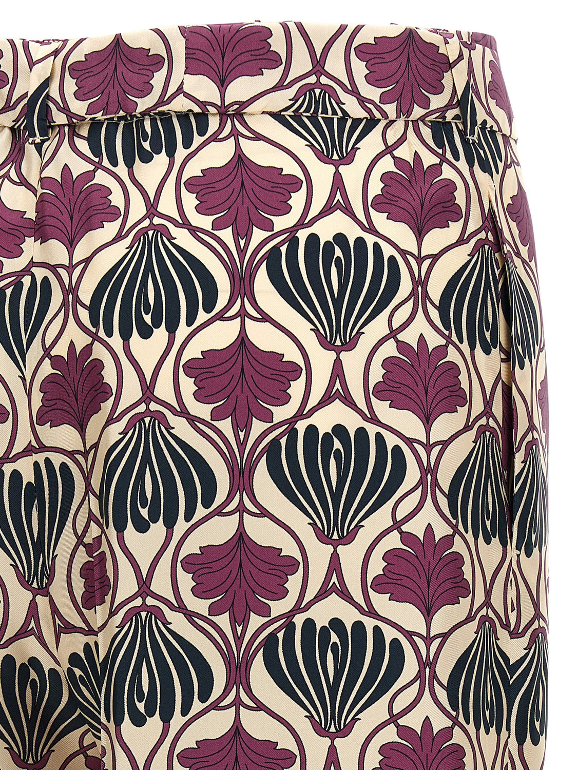 Purple Silk Casual Pants