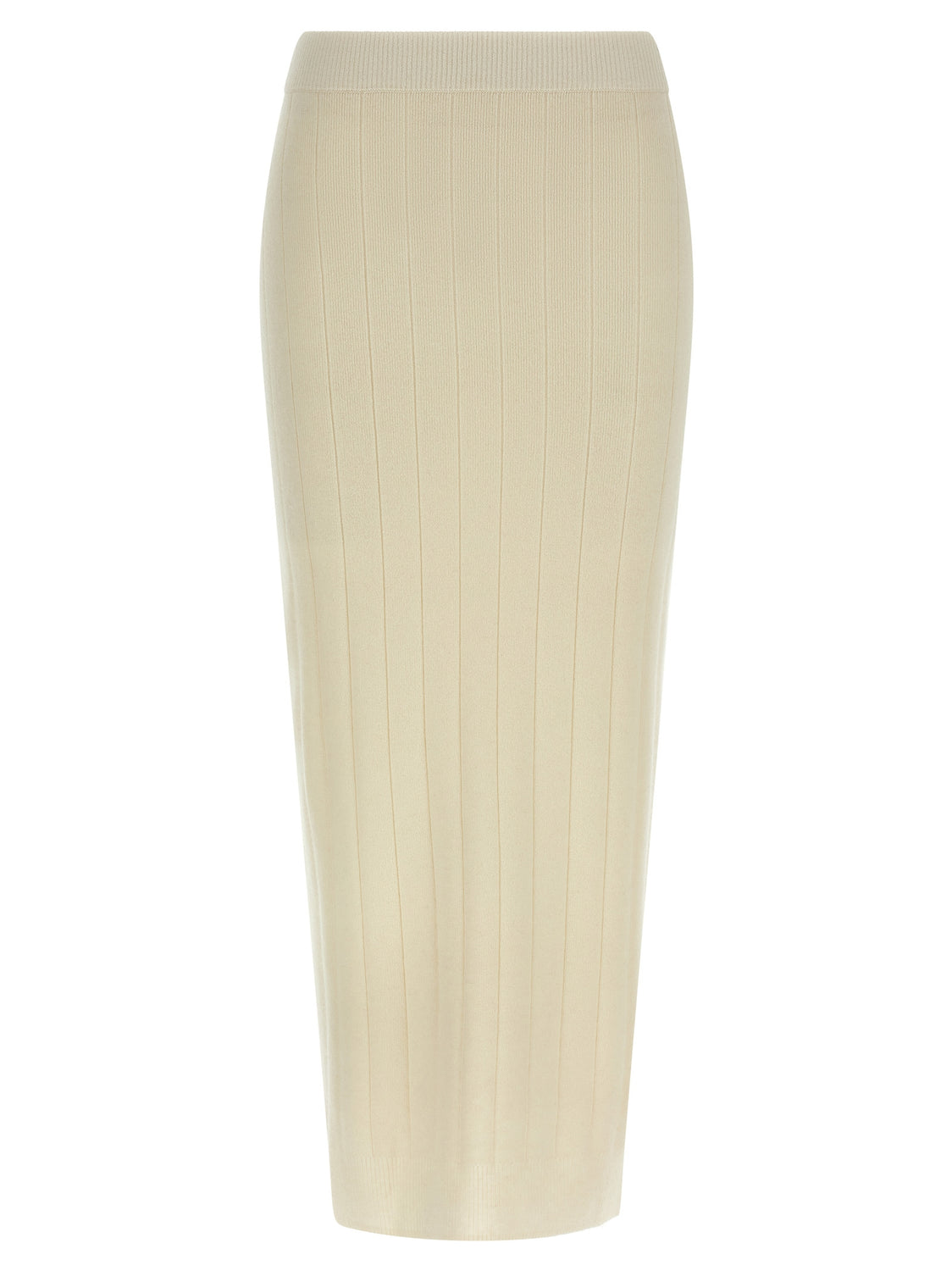 White Cashmere Midi Skirt