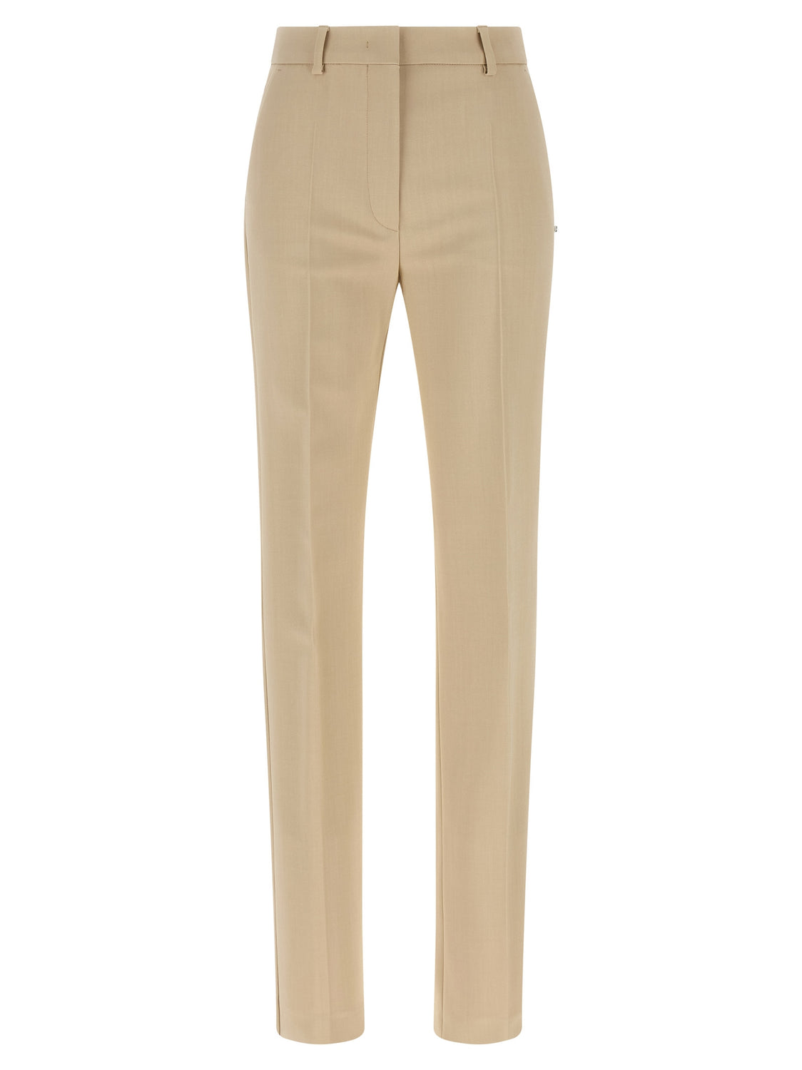 Beige Viscose Dress Pants