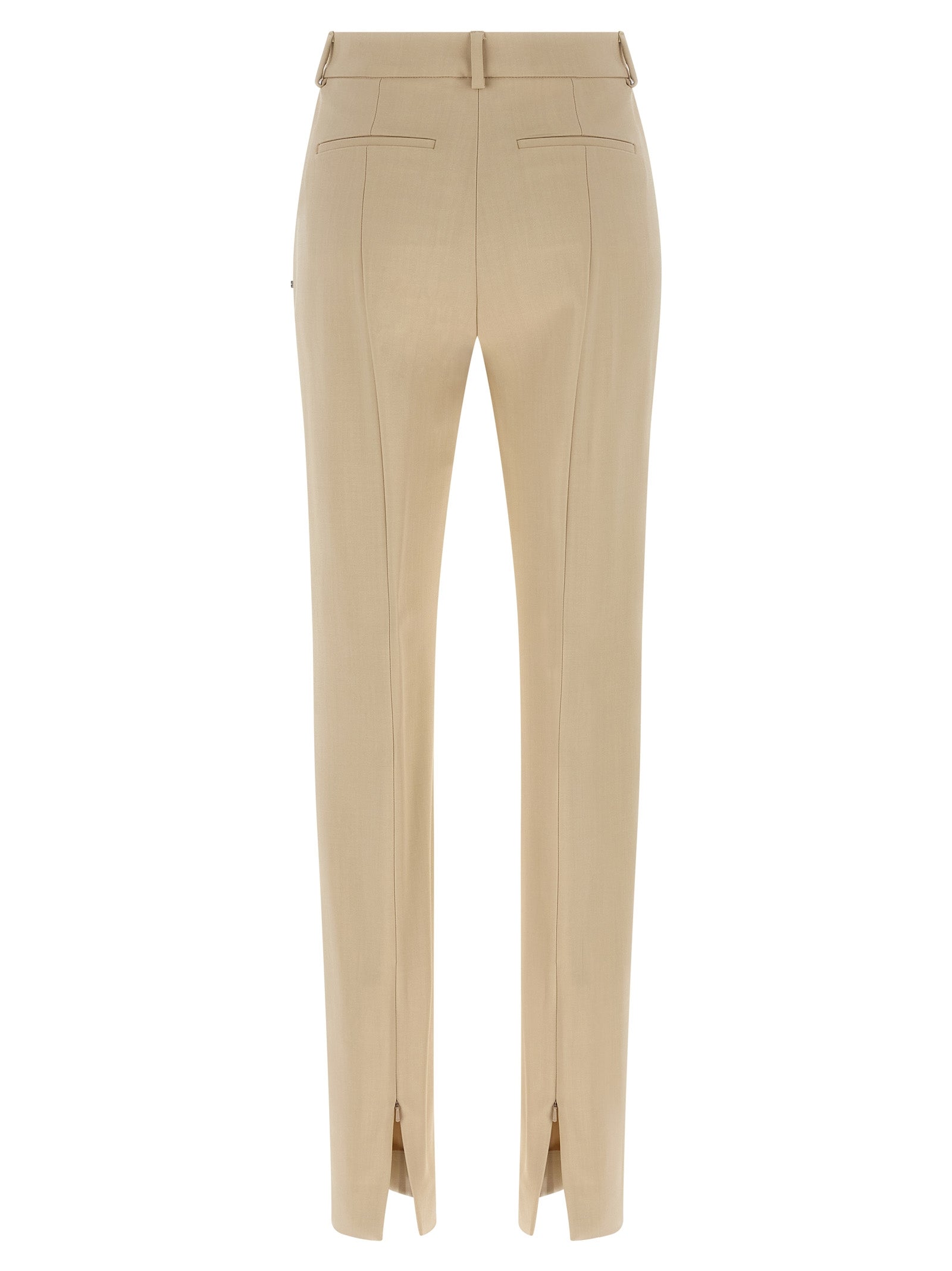 Beige Viscose Dress Pants