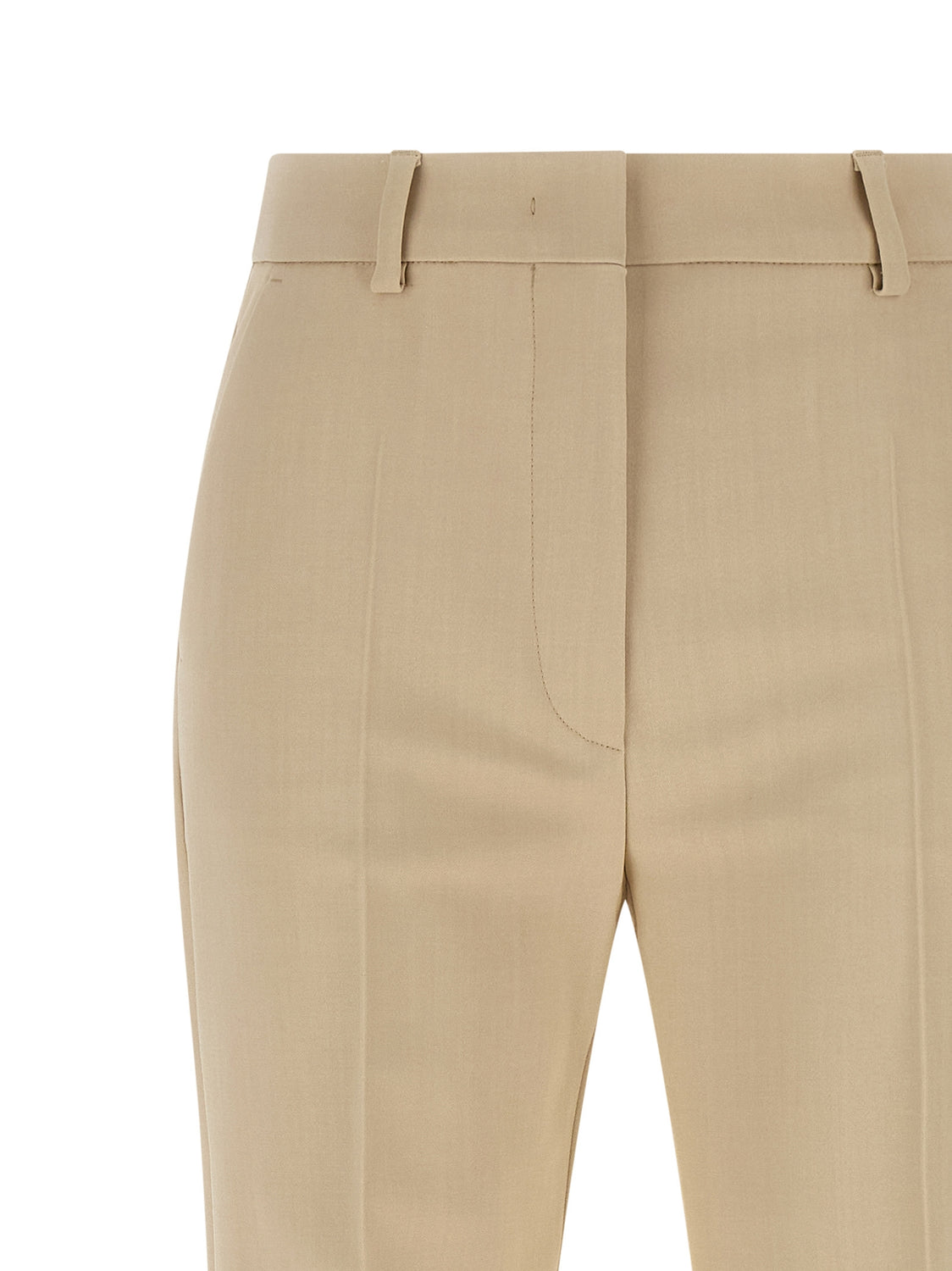 Beige Viscose Dress Pants