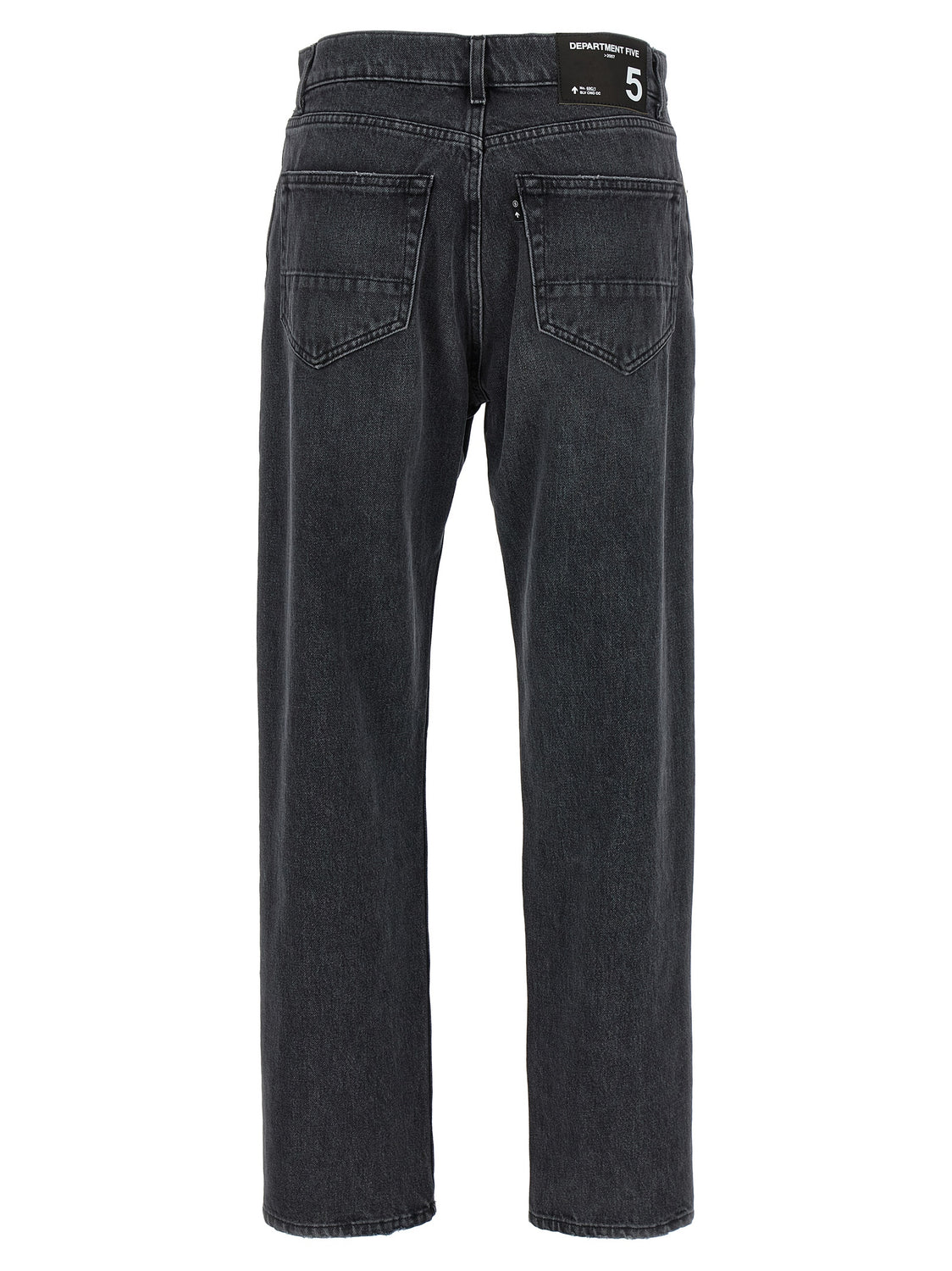 Black Cotton Straight-Leg Jeans