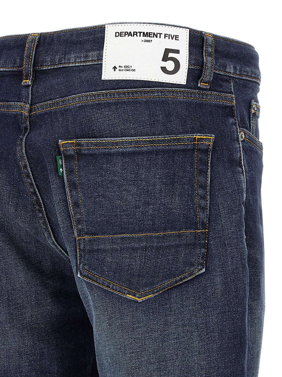 Blue Cotton Straight-Leg Jeans