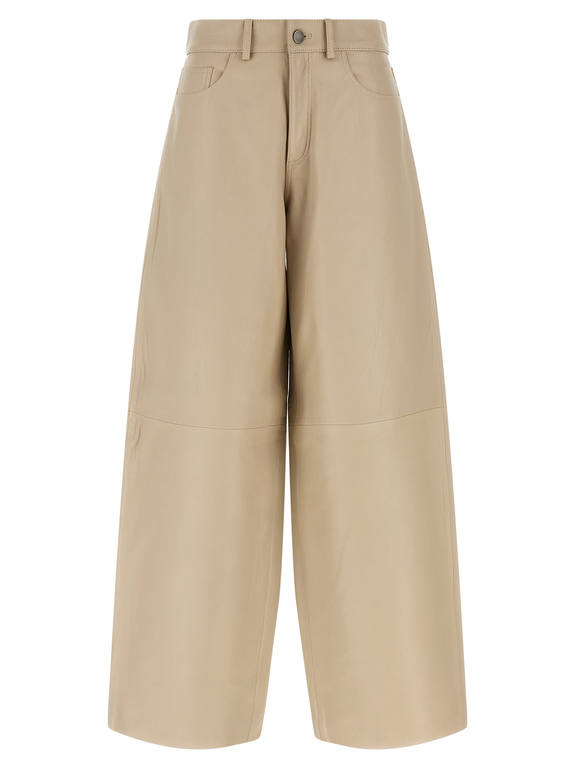 Beige Leather Pants