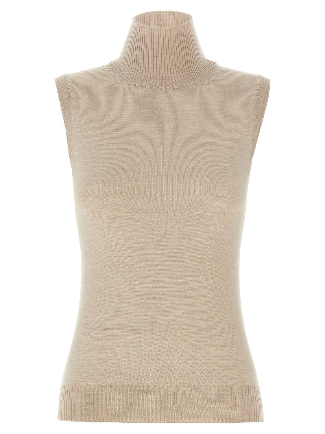 Beige Virgin Wool Cardigan