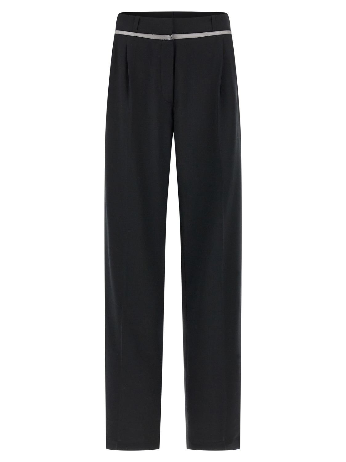 Black Virgin Wool Casual Pants