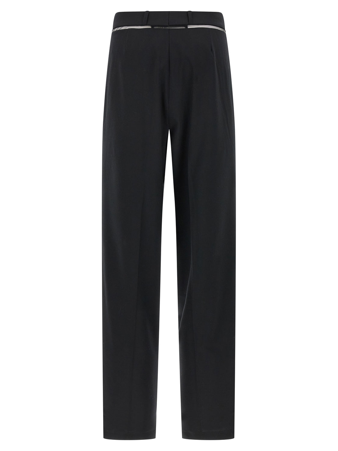 Black Virgin Wool Casual Pants