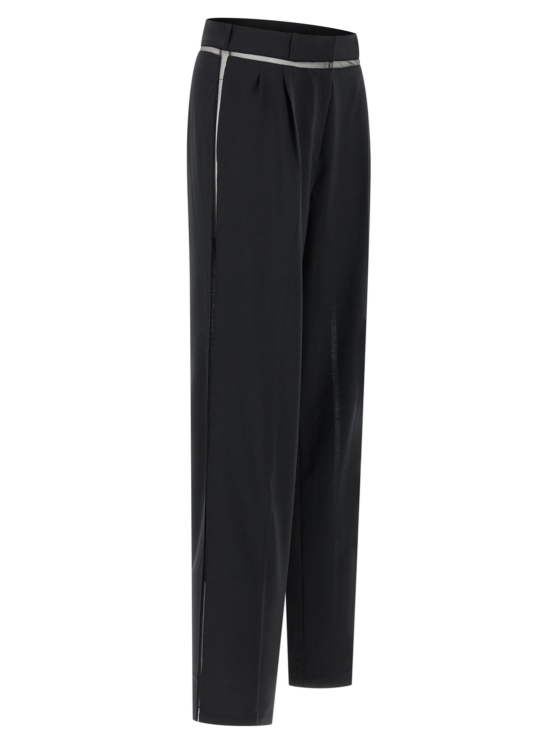 Black Virgin Wool Casual Pants