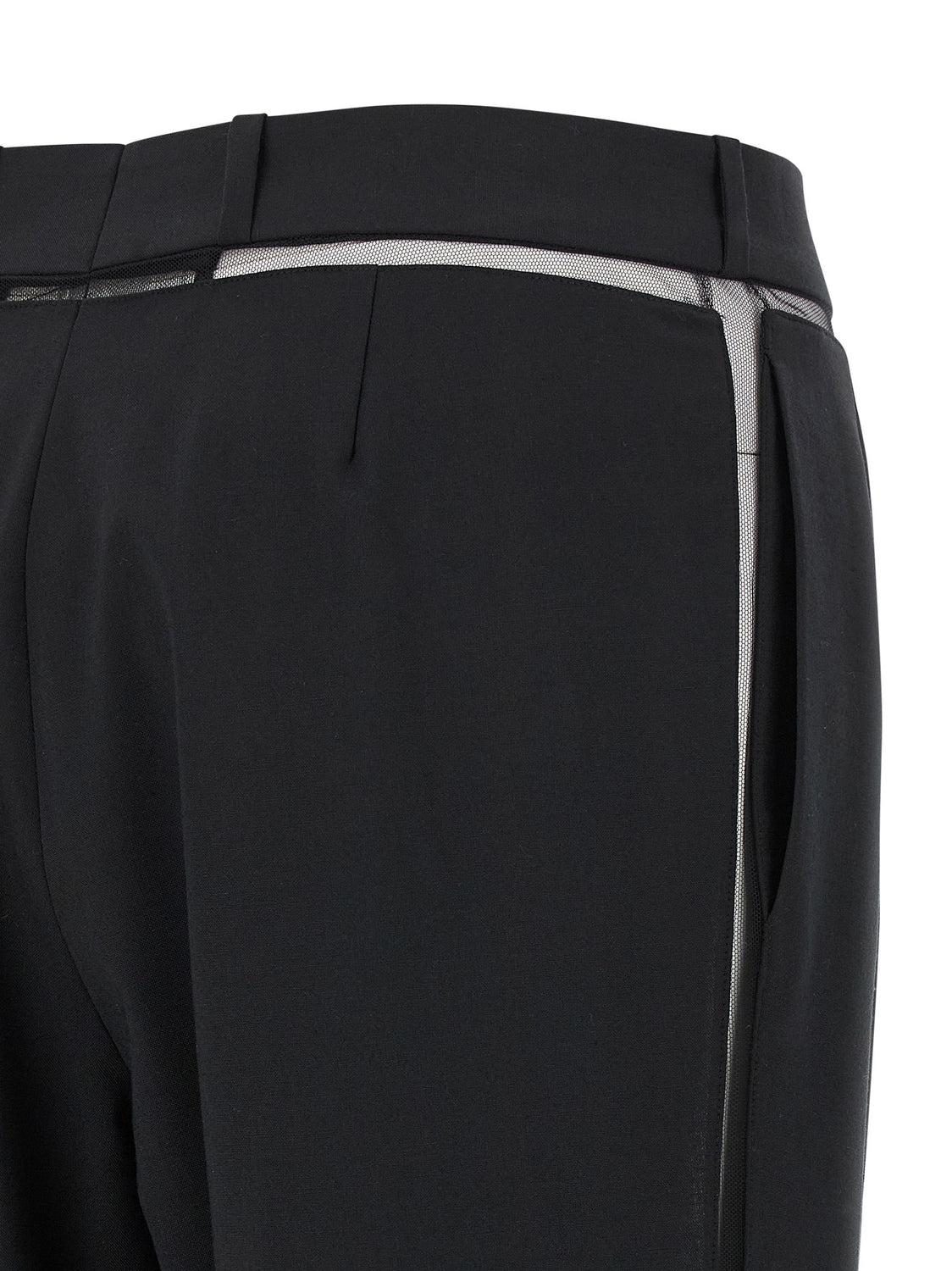 Black Virgin Wool Casual Pants