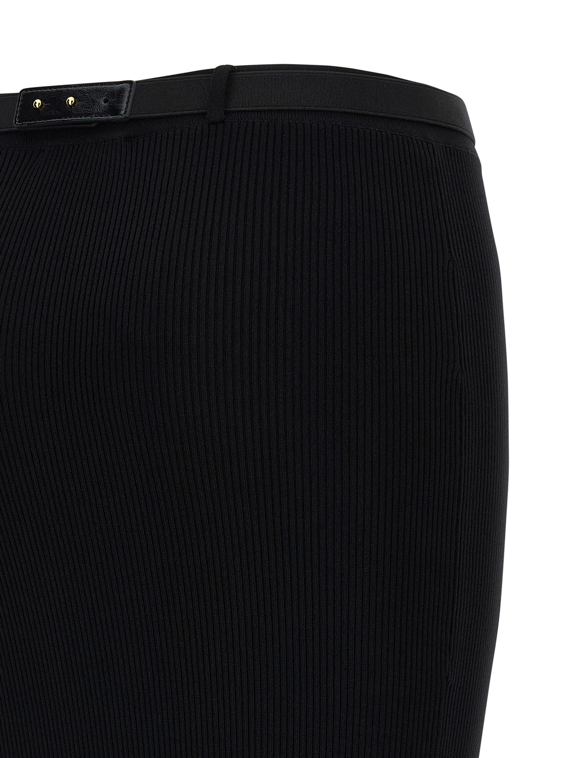 Black Viscose Midi Skirt