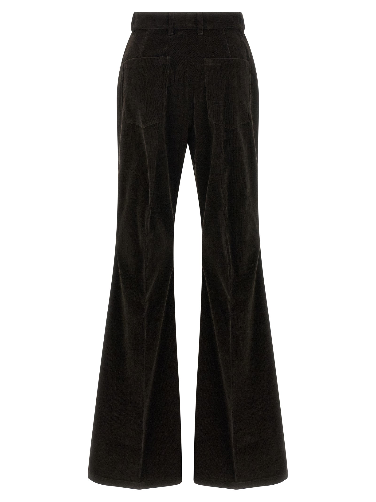 Brown Cotton Flared Pants