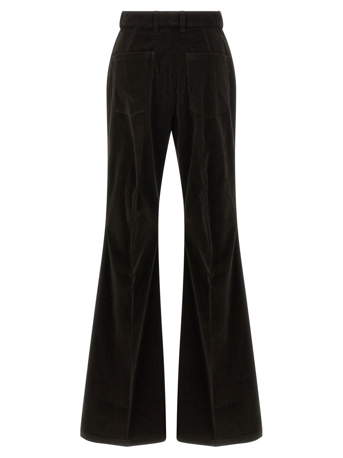Brown Cotton Flared Pants