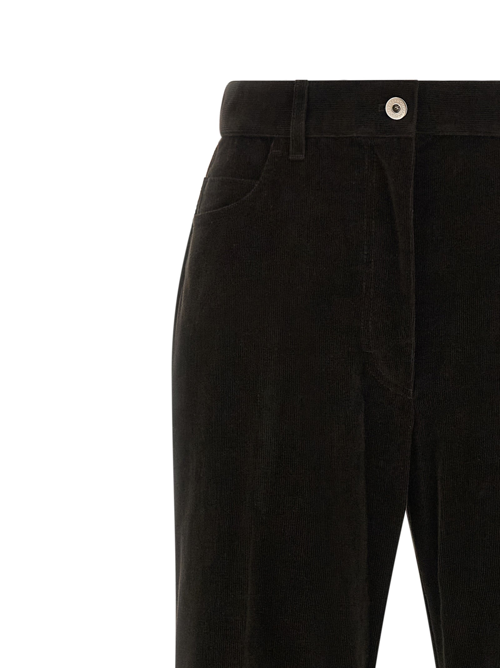 Brown Cotton Flared Pants