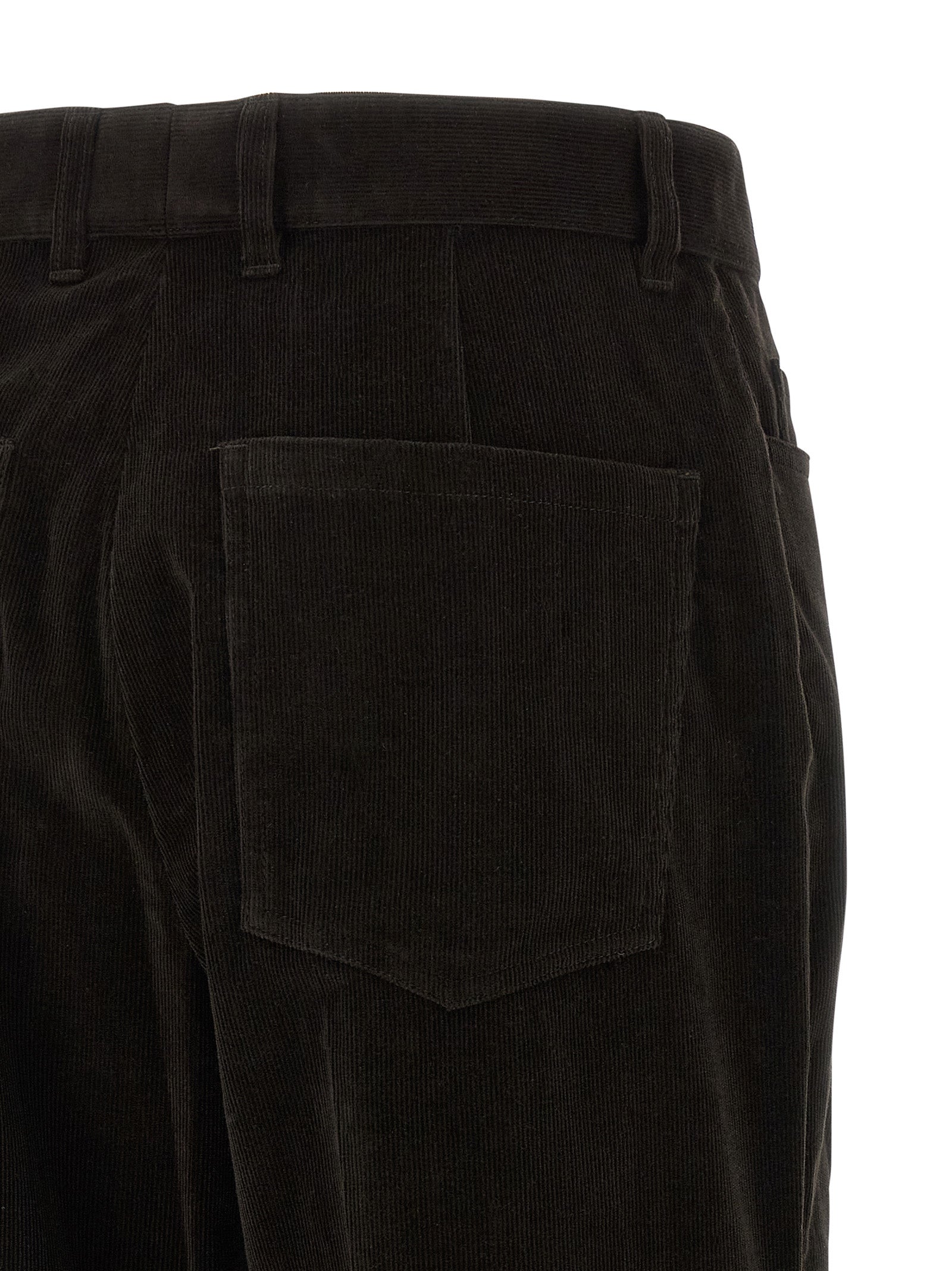 Brown Cotton Flared Pants