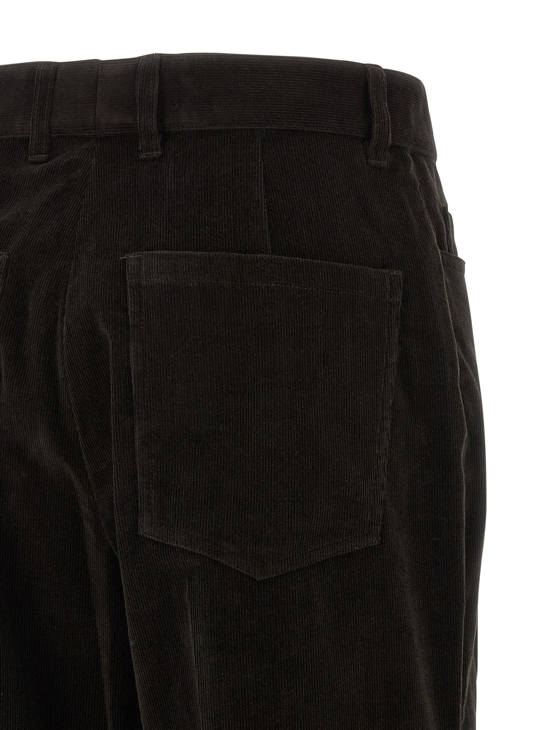 Brown Cotton Flared Pants