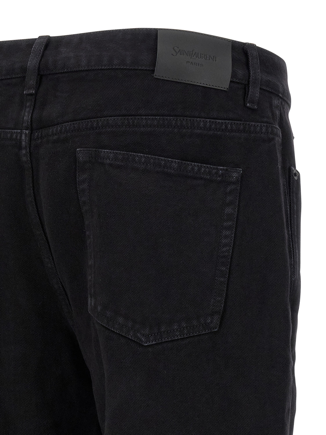 Black Cotton Straight-Leg Jeans