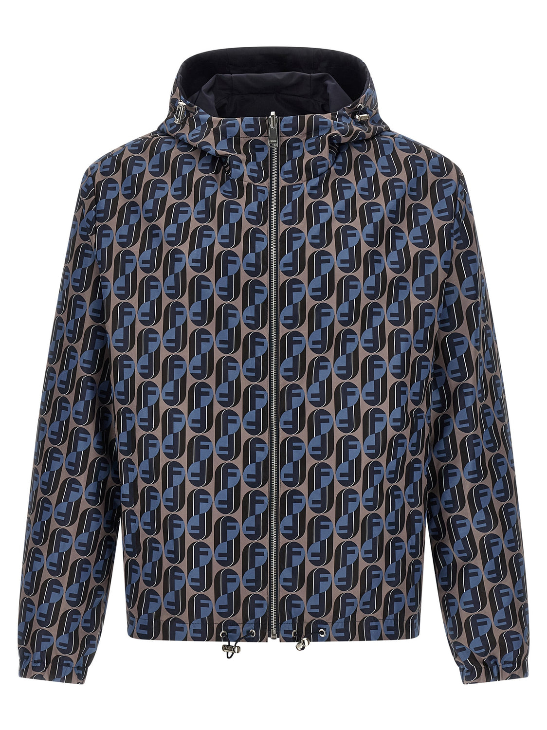 Blue Polyester Shell Jacket
