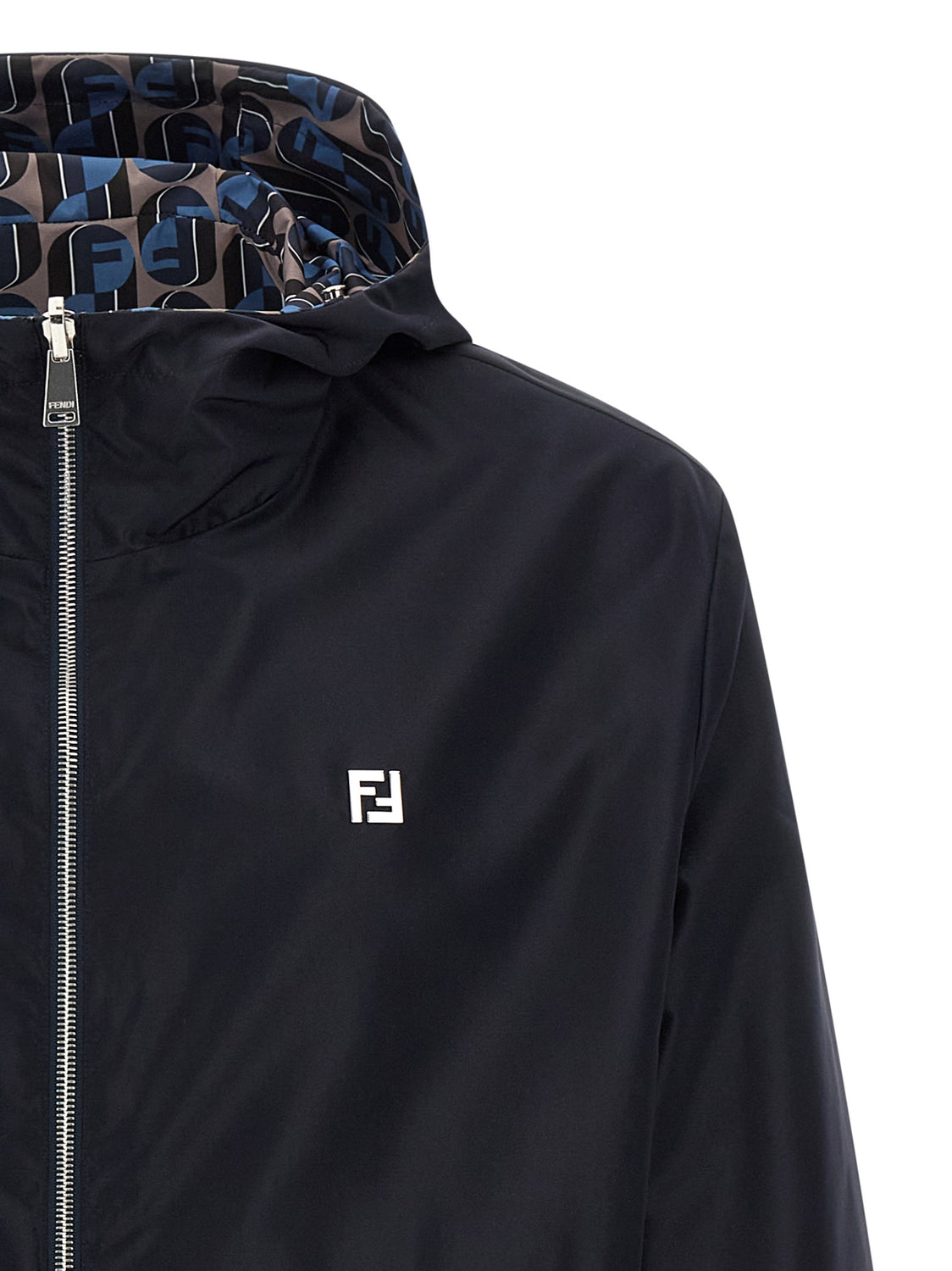 Blue Polyester Shell Jacket