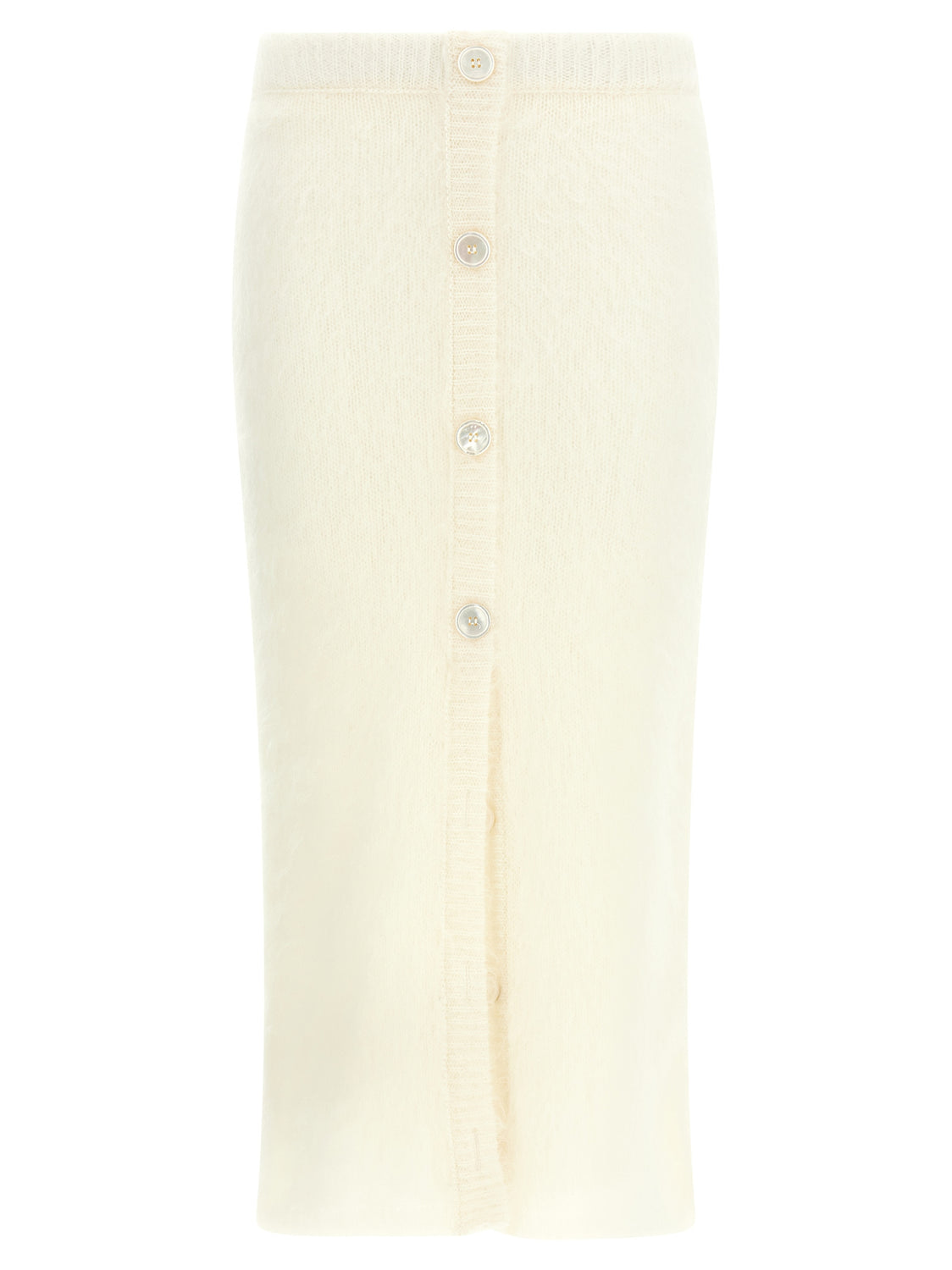 White Other Fibres Midi Skirt