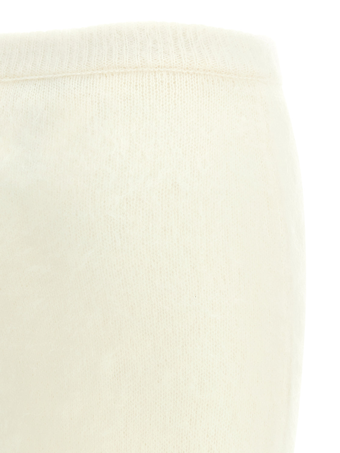 White Other Fibres Midi Skirt